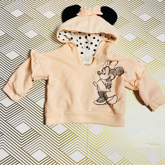 Baby Girls' Disney Minnie Mouse Hooded Sweatshirt and Kangaroo Pocket Joggers - Picture 2 of 5